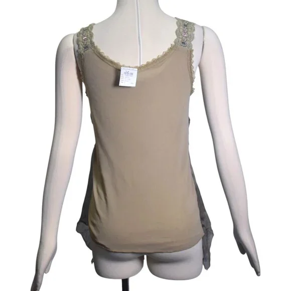 Vintage Y2k Charlotte Russe Silk Woodland Fairy Fairycore Hanky Hem Cami Top L - Picture 4 of 7